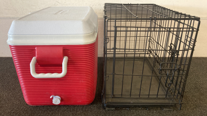 Rubbrmaid Camping Cooler// Small Pet Kennel W 13 1/4&rdquo; L 22 3/4&rdquo; H 16&rdquo; & Small Dog Accessories