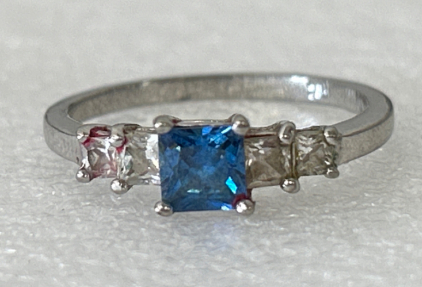 Size 8.5&rdquo; Ring With Blue Stone Please Inspect