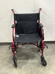 Folding red Wheelchair