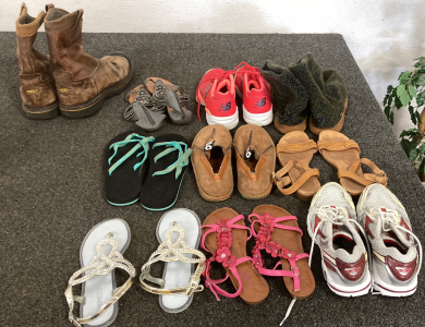 9 Pair Of Shoes Fair Condition 2 Left Boots Please Inspect