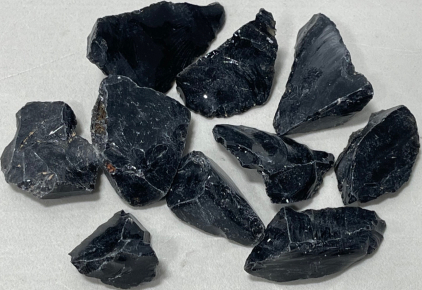 (10) Pieces Black Obsidian For Flint Knapping 509.50ct. Total