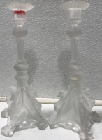 (2) Crystal Candle Holders