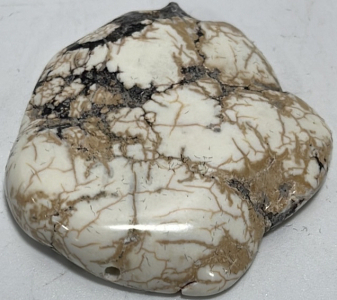 (1) 62.70ct White Turquoise Gemstone Freeform Slice Cabochon