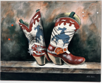 Large Cowboy Boot Painting