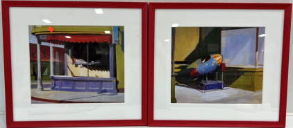 Spaceship and Airplane Framed Paintings