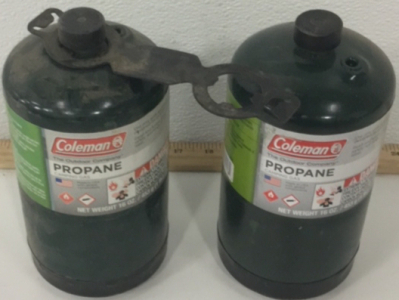 (2) New Coleman Green 16-OZ Camping Propane Tanks