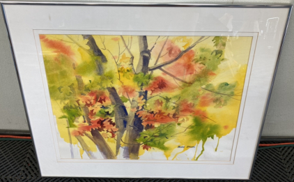 Framed Jackie Brooks Tree Painting