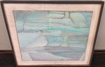 Framed Blue Abstract Painting