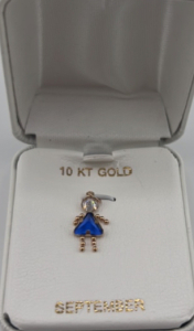 10K Gold September Birthstone Person Pendant