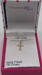 15&rdquo; 14K Gold Cross Necklace