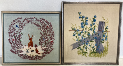 (2) Framed Embroidery Works