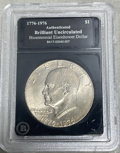 (1) 1776-1976 Bicentennial Eisenhower Dollar (Authenticated Brilliant Uncirculated)