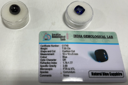 (1) 7.00ct Natural Blue Sapphire Cushion Cut Gemstone W/ COA, (1) 12.05ct Natural Star Garnet Gemstone Cabochon