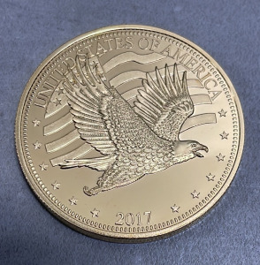 (1) 2017 John F. Kennedy 35th President 100 Year Centennial Gold Toned Collectible Round
