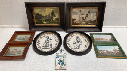 Colonial Wall Art, Cross Stitch Windmills