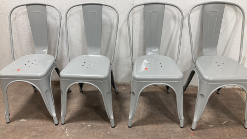 (4) Metal Dining Chairs