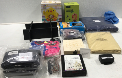 Hummingbird Feeder. (2) Magic Egg Decorator. 1 Set Black Bookends. Reebok 10lb Ankle Weights. New Poppy Playtime Stuffed Animals. New Wooden Box With &ldquo;Little Gift&rdquo;. New Reversible Recliner Cover. And More.