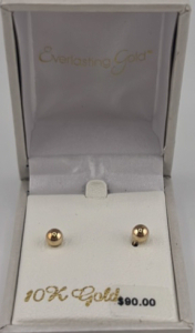 10K Gold Spherical Stud Earrings