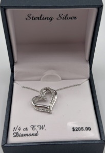 Sterling Silver 1/4ct Diamond Heart Necklace