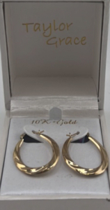 10K Gold Oval Hoop Earrings