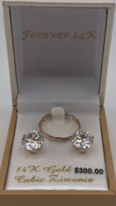 14K Gold Cubic Zirconia Stud Earrings
