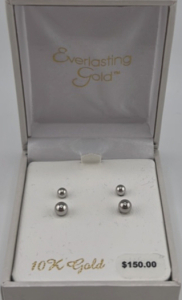 (2) Pairs Of 10K Gold Stud Earrings