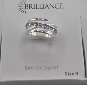 Genuine Crystal Pink Detailed Ring