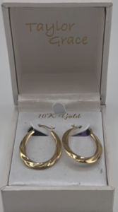 10K Gold Oval Hoop Earrings