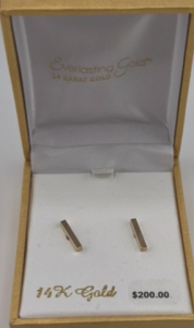 14K Gold Bar Earrings
