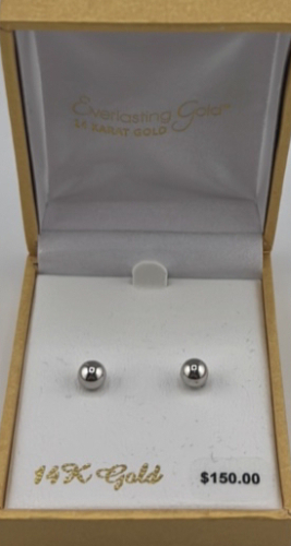 14K Gold Simple Stud Earrings