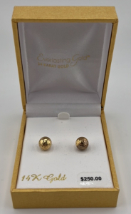 14K Gold Sphere Earrings