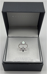Cubic Zirconia Sterling Silver Opal Ring