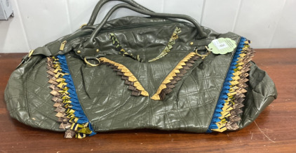 (1) Large Olive Green Tote Bag Style Purse NEW With tags