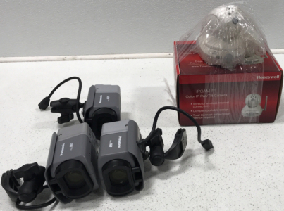 (3) Panasonic Full HD Cameras. (2) Honeywell iPCam-PT Color Pan/Tilt Camera.