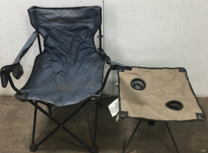 (1) Camping Chair, (1) Camping Side Table