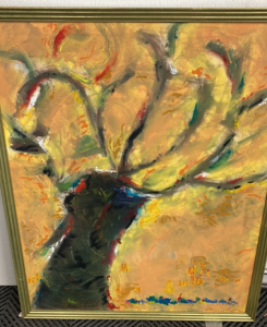 Framed Abstract Canvas Painting