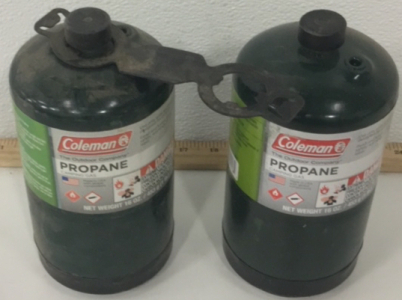 (2) New Coleman Green 16-OZ Camping Propane Tanks