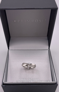 Cubic Zirconia Sterling Silver Infinity Style Ring