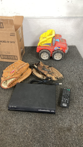 Sony DVD Player With Remote Works 2 Baseball Mits Please Inspect