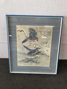 (2) Bluejay Paintings H29&rdquo; L25&rdquo;