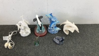 (5) Ceramic Dolphin Light And More