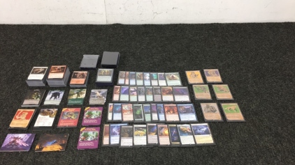 (2) Small Boxes of Magic The Gathering Cards and Sleeves