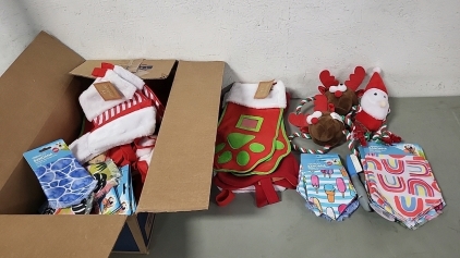 Appears New Dog Toys, Pet Stockings, XS/S and M/L Vibrant Life Bandanas and Combs