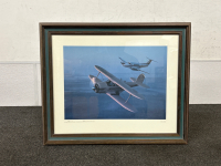 22”x 19” Russell Munson Framed Print “The Classic Beechcraft Model 17 Staggerwing and Super Wing Air 200”