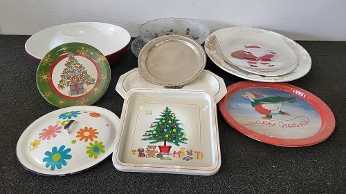 Christmas Themed Plates, Rose Dishes, and More