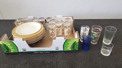 Glass Set with Plates