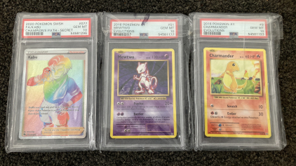 (3) Graded Pokémon Cards