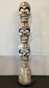40&rdquo; Carved Wood Skeleton Decor