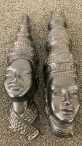 (2) 18&rdquo; Decorative Plaster Busts