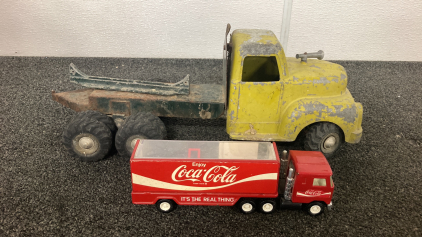 Vintage Metal Truck And Coca-Cola Collectible Truck